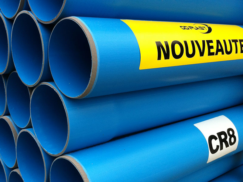 Tube PVC bleu M1 CR4 évacuation eaux usées